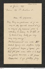 Nachlass Franz Steindachner, Brief von Peracca an Franz Steindachner (12.06.1907), Inv.Nr. 389.06, Seite 1